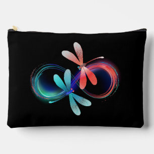 Infinity with glowing dragonflies accessory pouch