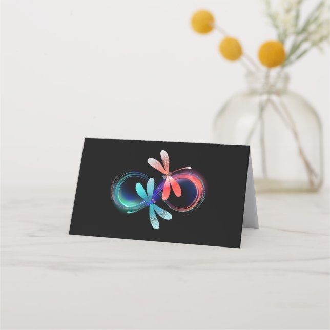 Infinity with glowing dragonflies appointment card (Front)