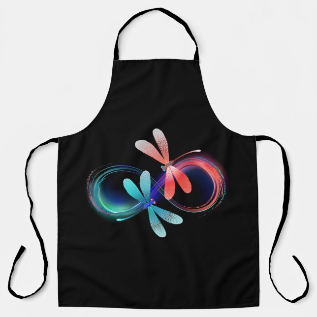 Infinity with glowing dragonflies apron (Front)