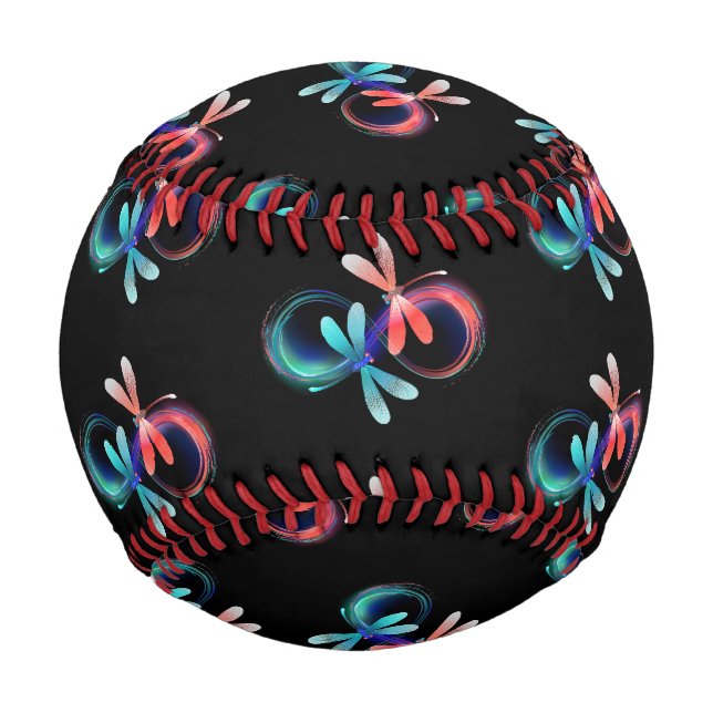 Infinity with glowing dragonflies baseball (Front)