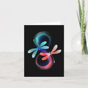 Infinity with glowing dragonflies card