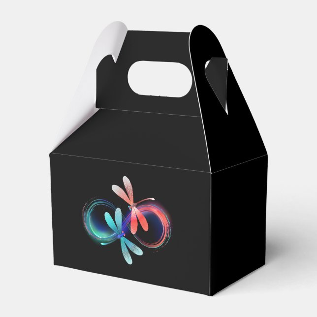 Infinity with glowing dragonflies favor box (Front Side)