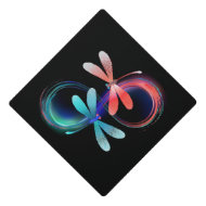 Infinity with glowing dragonflies graduation cap topper