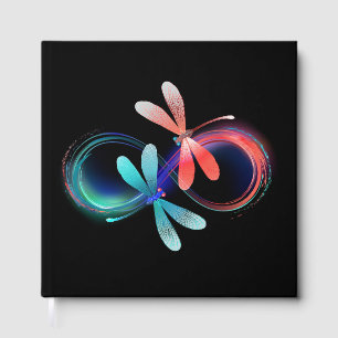 Infinity with glowing dragonflies guest book