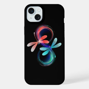 Infinity with glowing dragonflies iPhone 15 plus case