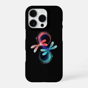 Infinity with glowing dragonflies iPhone 16 pro case