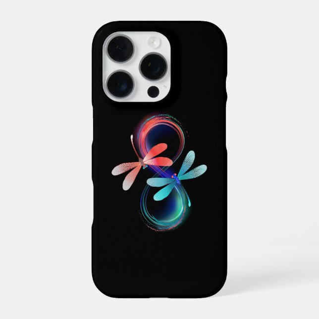 Infinity with glowing dragonflies iPhone case (Back)