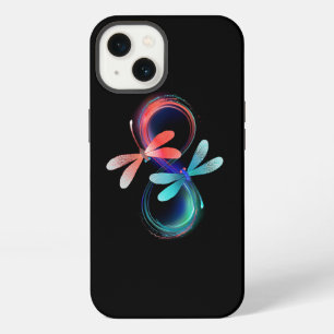 Infinity with glowing dragonflies iPhone 13 case