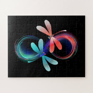 Infinity with glowing dragonflies jigsaw puzzle