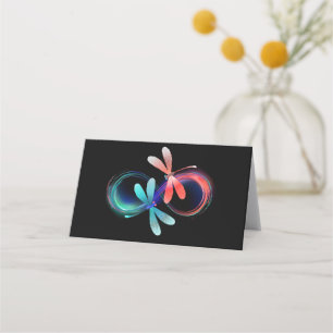 Infinity with glowing dragonflies loyalty card
