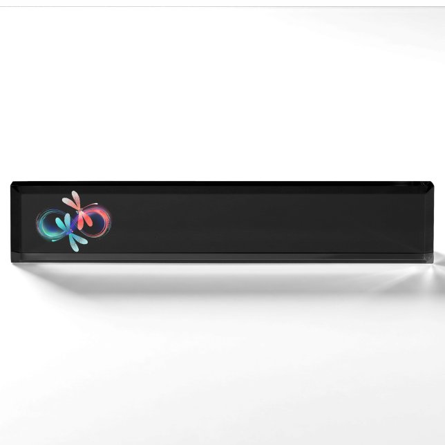 Infinity with glowing dragonflies nameplate (Front)