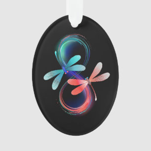 Infinity with glowing dragonflies ornament