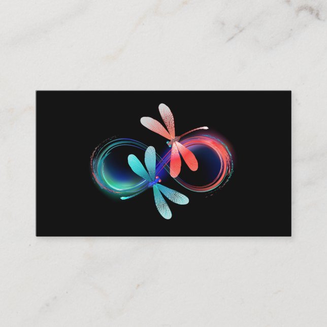 Infinity with glowing dragonflies referral card (Front)