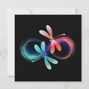 Infinity with glowing dragonflies save the date