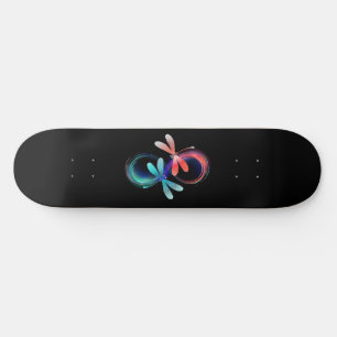 Infinity with glowing dragonflies skateboard