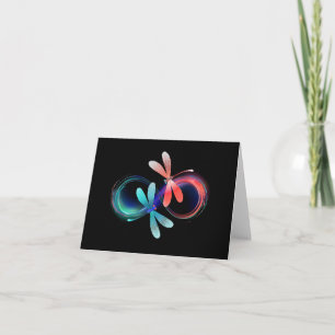 Infinity with glowing dragonflies thank you card