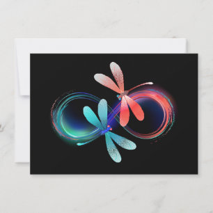 Infinity with glowing dragonflies thank you card