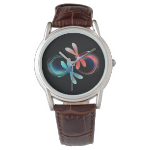 Infinity with glowing dragonflies watch