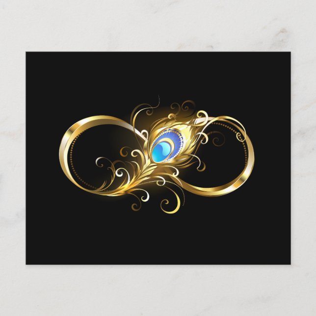 Infinity with Golden Peacock Feather (Front)