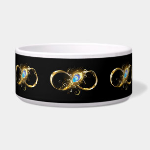 Infinity with Golden Peacock Feather