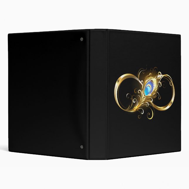Infinity with Golden Peacock Feather Binder (Background)