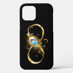 Infinity with Golden Peacock Feather iPhone 12 Case
