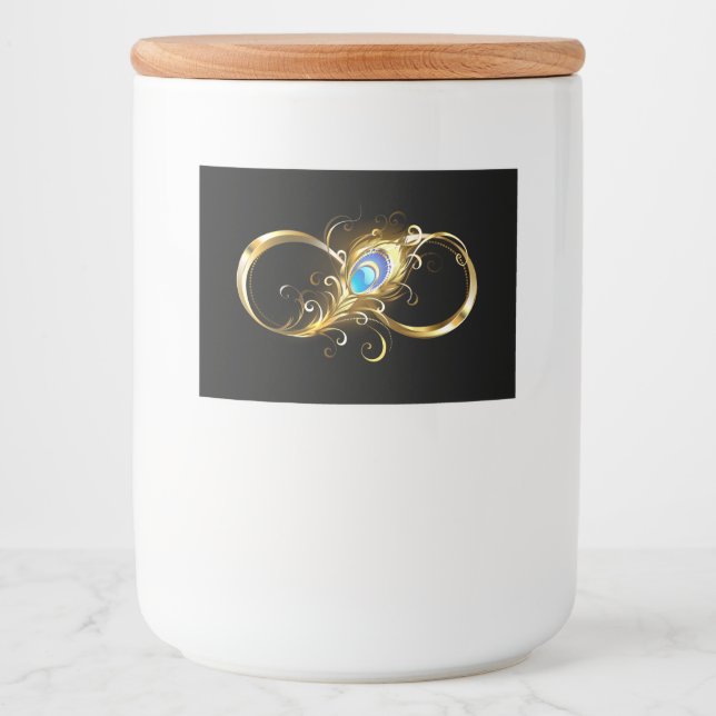 Infinity with Golden Peacock Feather Food Label (Front)