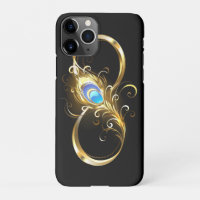 Infinity with Golden Peacock Feather