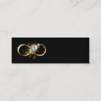 Infinity with Golden Peacock Feather