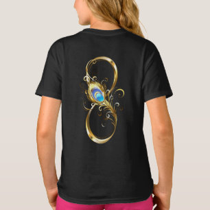 Infinity with Golden Peacock Feather T-Shirt