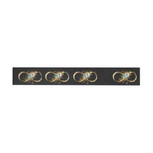 Infinity with Golden Peacock Feather Wraparound Address Label