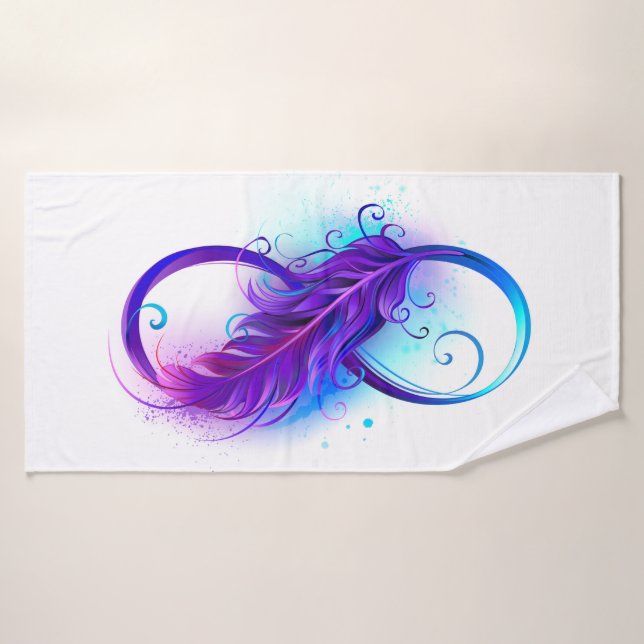Infinity with purple feather (Serviette de bain)