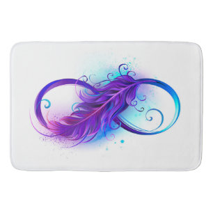 Infinity with Purple Feather Bath Mat
