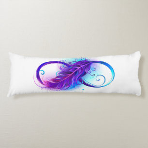 Infinity with Purple Feather Body Pillow