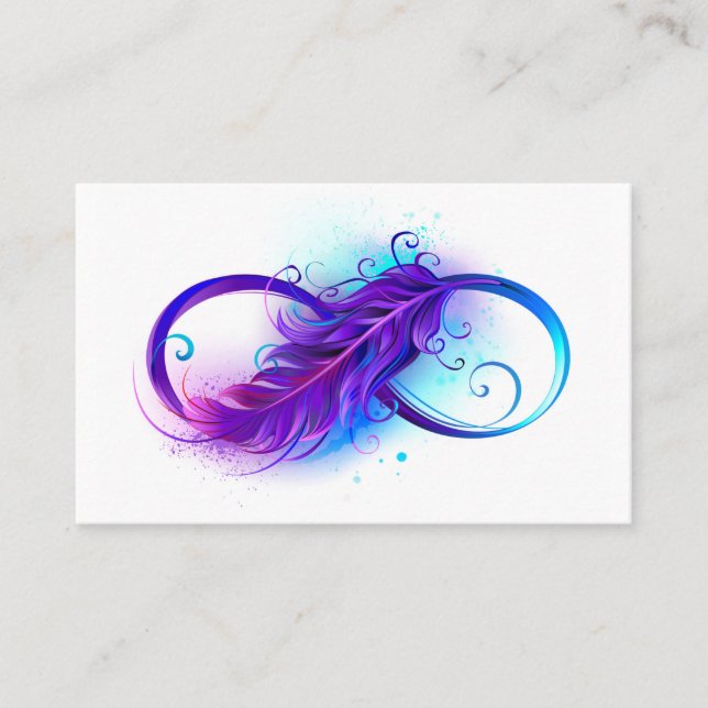 Infinity with Purple Feather Business Card (Front)