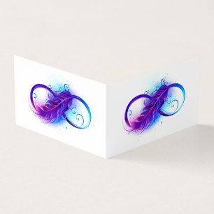 Infinity with Purple Feather Business Card