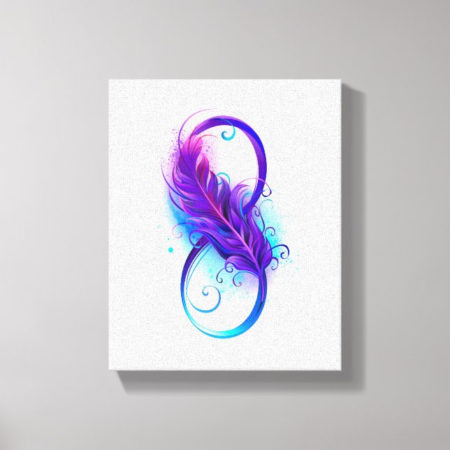 Infinity with Purple Feather Canvas Print (Front)
