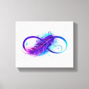 Infinity with Purple Feather Canvas Print