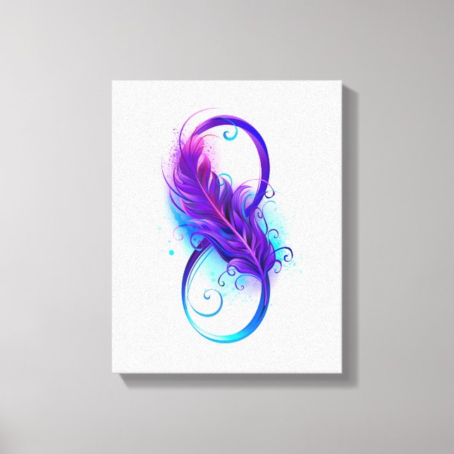 Infinity with Purple Feather Canvas Print (Front)