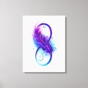 Infinity with Purple Feather Canvas Print