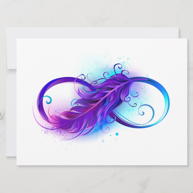 Infinity with Purple Feather Card (Front)