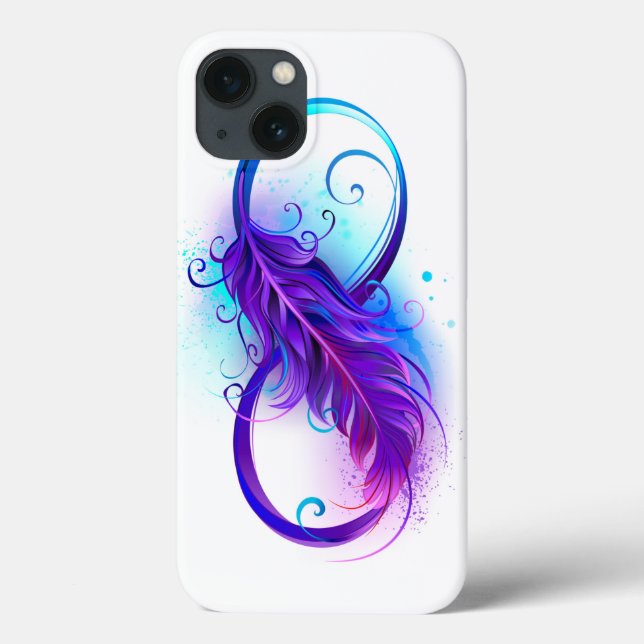 Infinity with Purple Feather Case-Mate iPhone Case (Back)