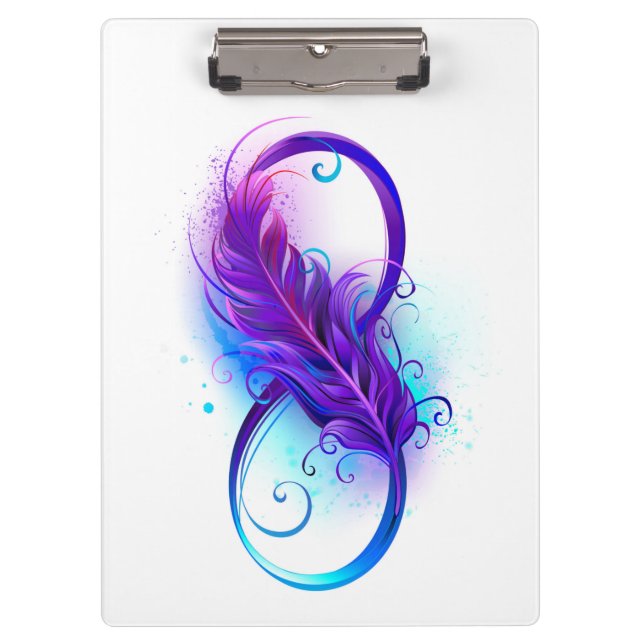 Infinity with Purple Feather Clipboard (Front)