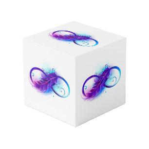 Infinity with Purple Feather Cube