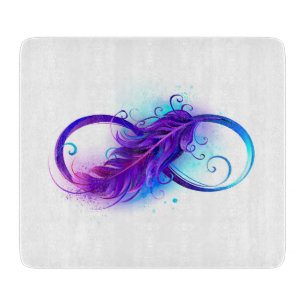 Infinity with Purple Feather Cutting Board