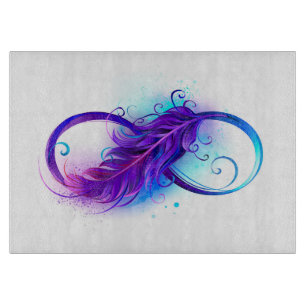 Infinity with Purple Feather Cutting Board