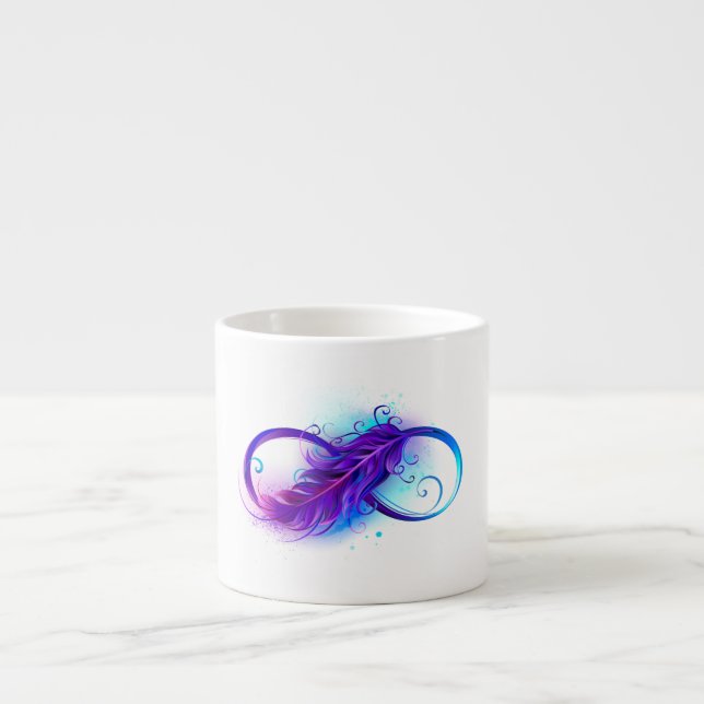 Infinity with Purple Feather Espresso Cup (Front)