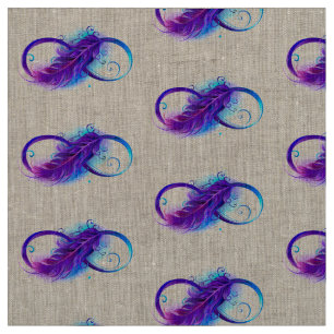 Infinity with Purple Feather Fabric