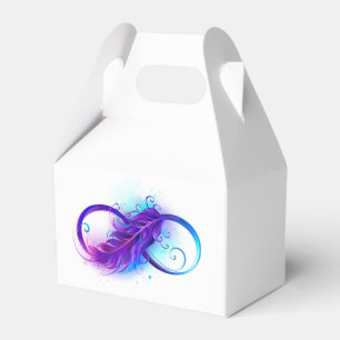 Infinity with Purple Feather Favor Box