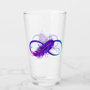 Infinity with Purple Feather Glass